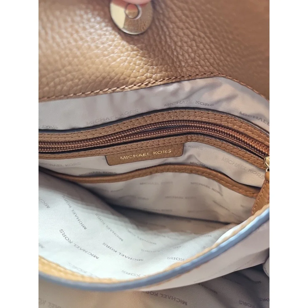 Michael‎ Kors Women's Genuine Leather Tan Gold Chain Hobo Bag W/ Garment Bag